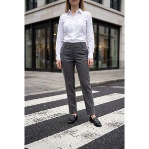 Charcoal Gray Cuffed Dress Pants Business Casual Trousers Women Sz 5/6 Corporate